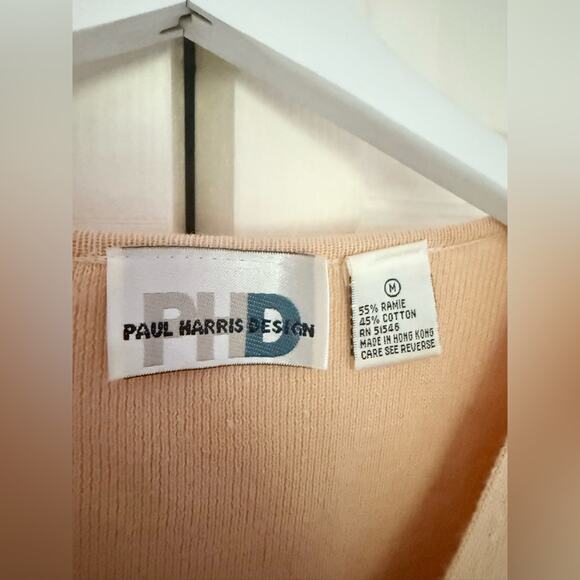 Vintage Paul Harris Design Orange Sherbert Short Sleeve Cardigan Sweater Medium - Picture 5 of 8